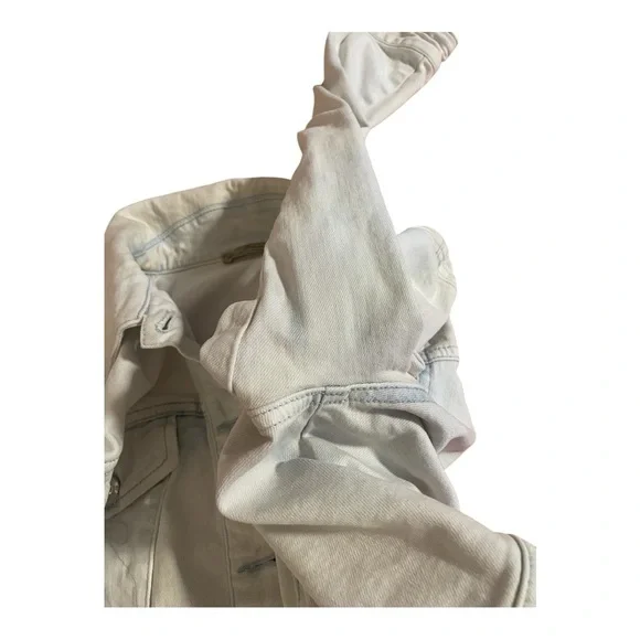 Women's Cream White Denim Jacket - Picture 8 of 10